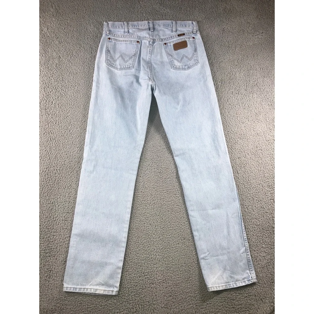 Wrangler Jeans Men 34x35 Cowboy Light‎ Wash Straight Leg Heavyweight Denim Pants